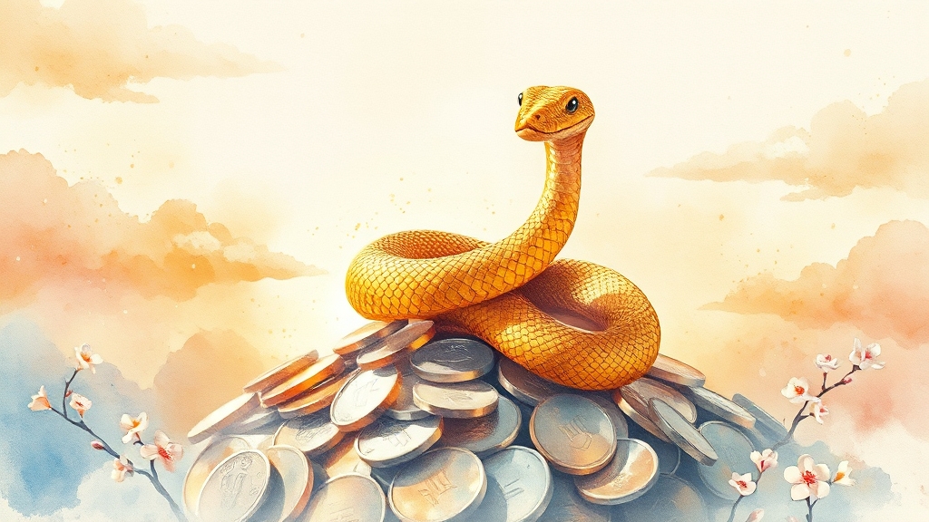 돈, 뱀, 똥 꿈 해몽 (watercolor 스타일)