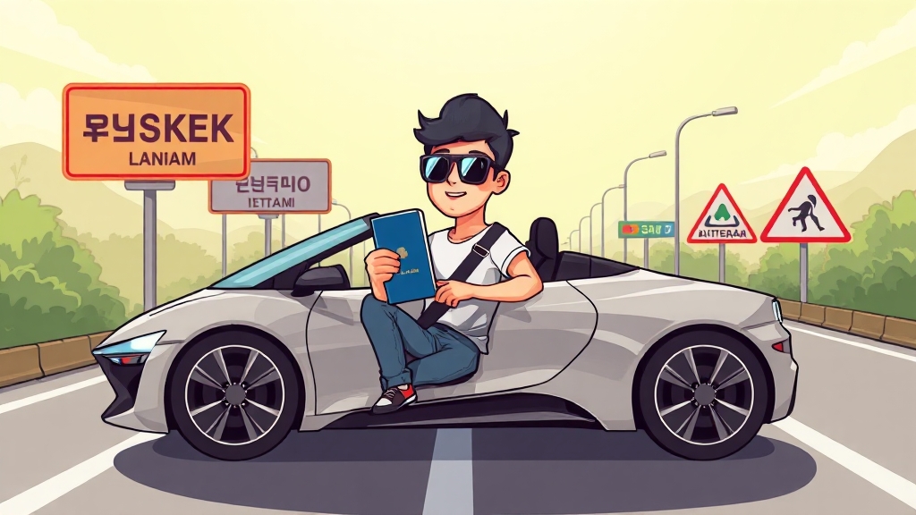 해외 운전 시 활용 가이드 (cartoon 스타일)