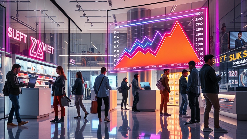 스마트스토어 시장 현황 및 변화 (realistic 스타일)