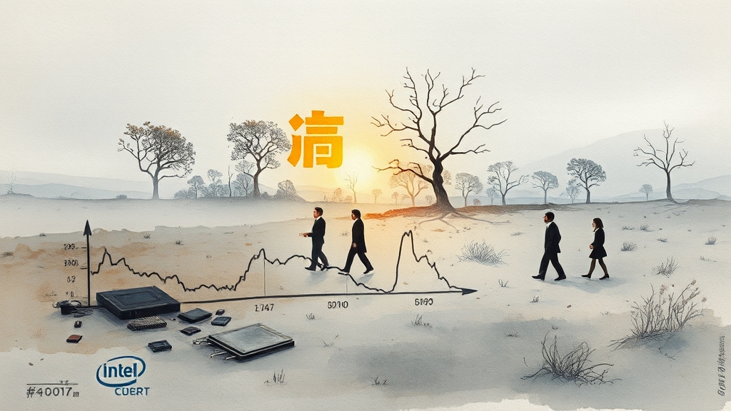 인텔 실적 및 재무 분석 (watercolor 스타일)