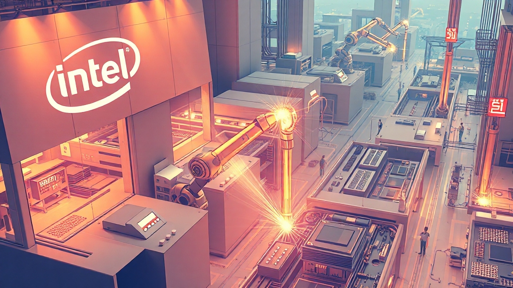 인텔 구조조정 및 사업 전략 (illustration 스타일)