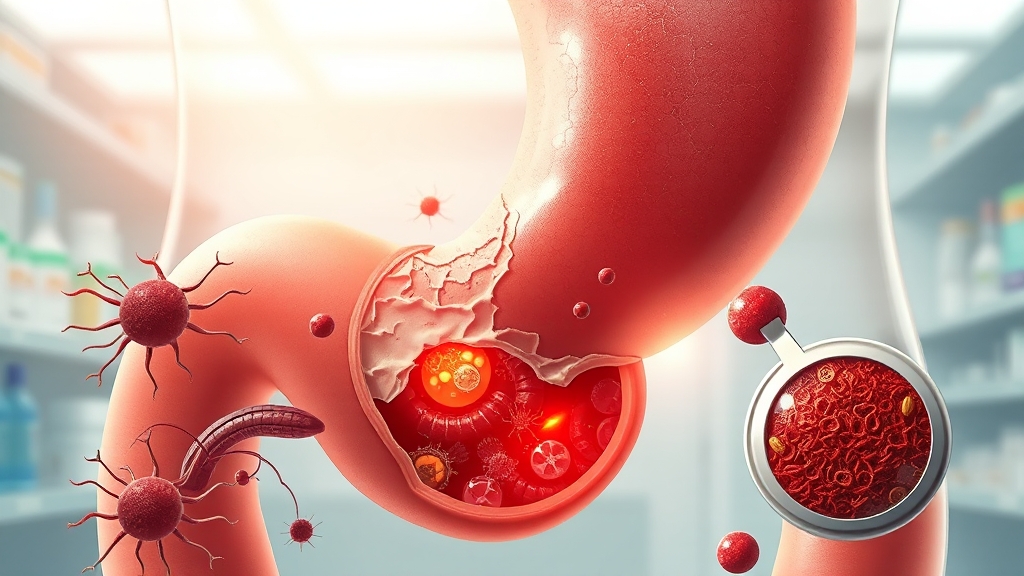 미란성 위염, 원인은? (realistic 스타일)