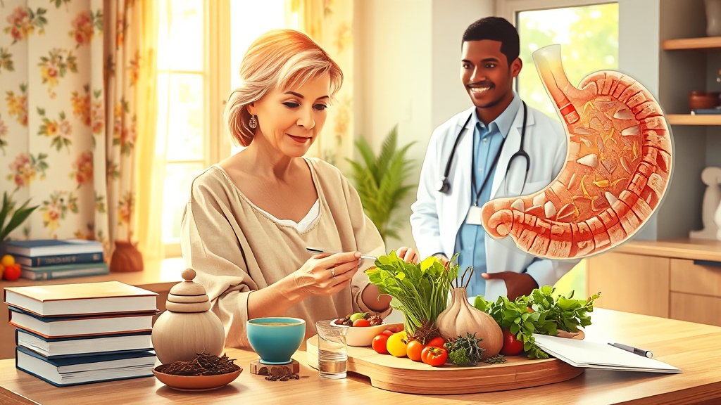 치료 방법: 약물과 생활 습관 개선 (realistic 스타일)