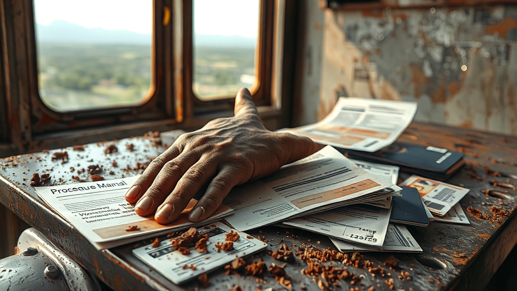 산재 신청 절차 및 서류 (realistic 스타일)