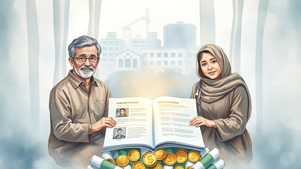 산재 보험 보상 항목 (watercolor 스타일)