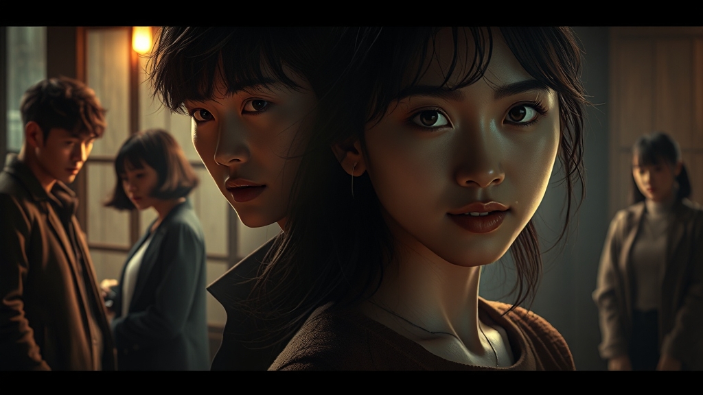 주요 등장인물 및 관계도 (realistic 스타일)