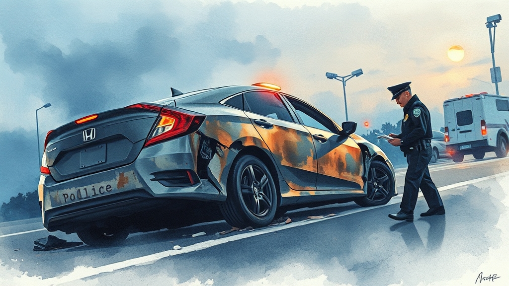 사고 발생 시, 초기 대응 (watercolor 스타일)