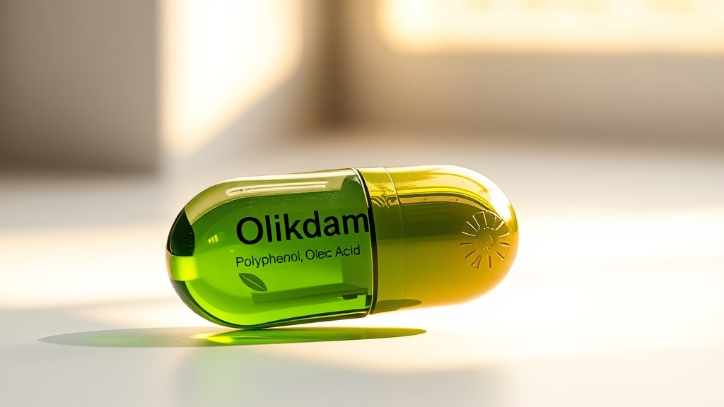 올록담 올리브3 핵심 성분 (realistic 스타일)