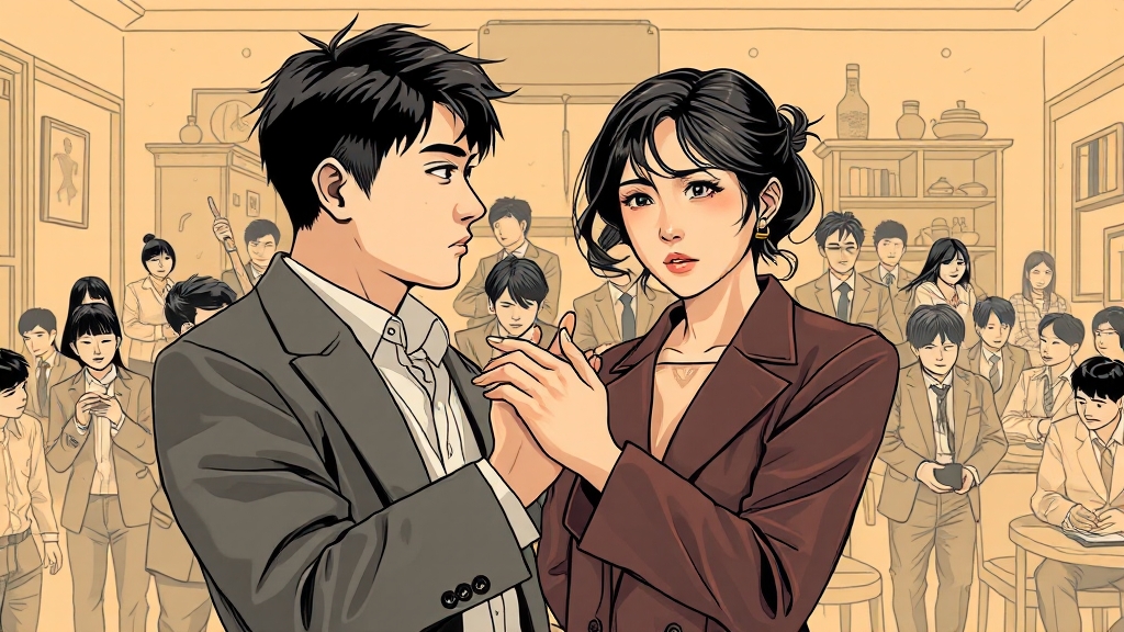 주요 등장인물 관계도 (illustration 스타일)