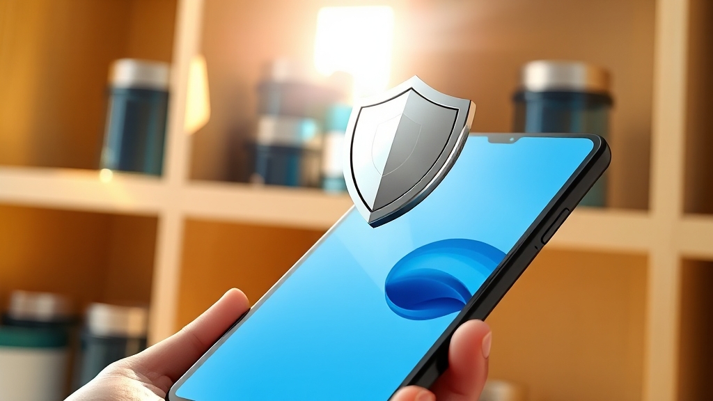 스마트폰 광고 차단 앱 활용 (realistic 스타일)