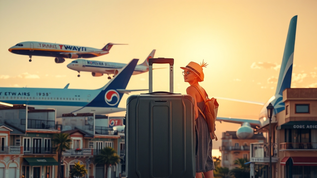 항공 및 숙박 정보 (realistic 스타일)