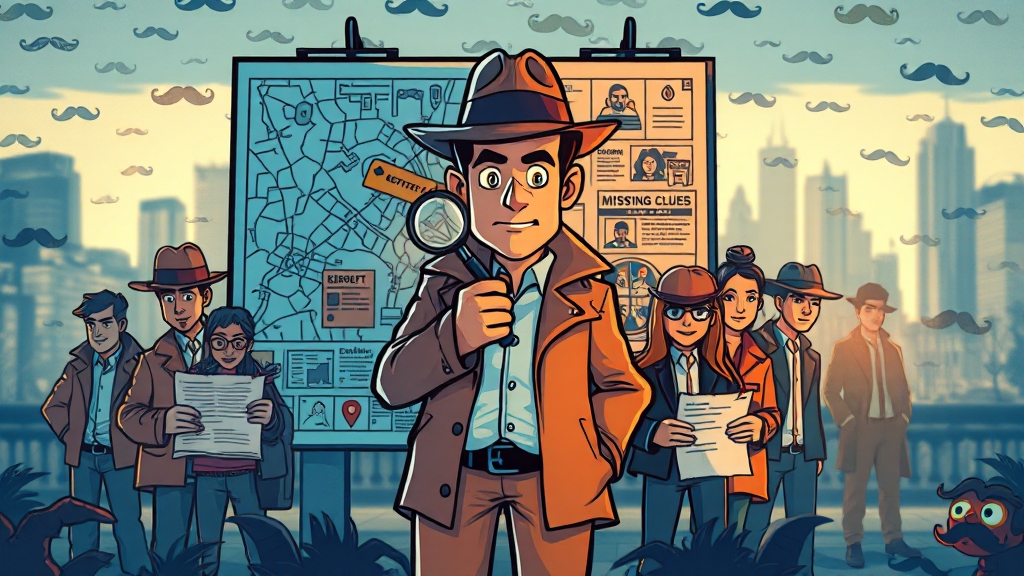 수사 경과와 용의자 정보 (cartoon 스타일) (재시도)