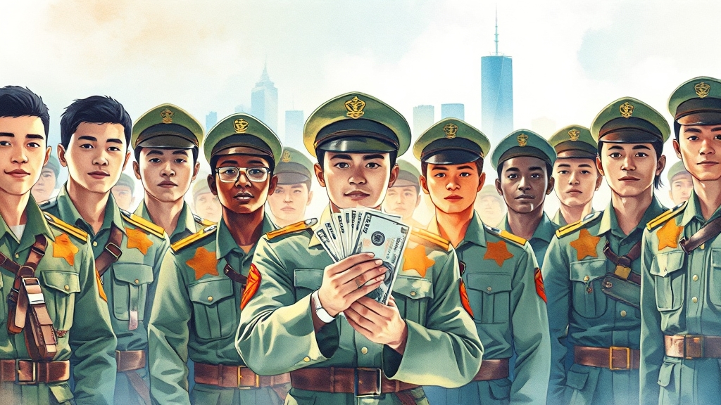 2025년 병장 월급 인상 (watercolor 스타일)