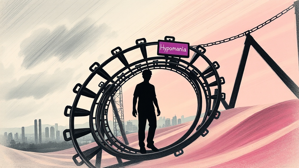 양극성장애 2형 증상 (illustration 스타일)