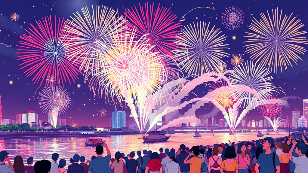 불꽃축제 최고의 명당 추천 (cartoon 스타일)